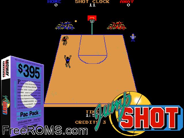 Jump Shot MAME game showing 3D box cover and gameplay screenshot