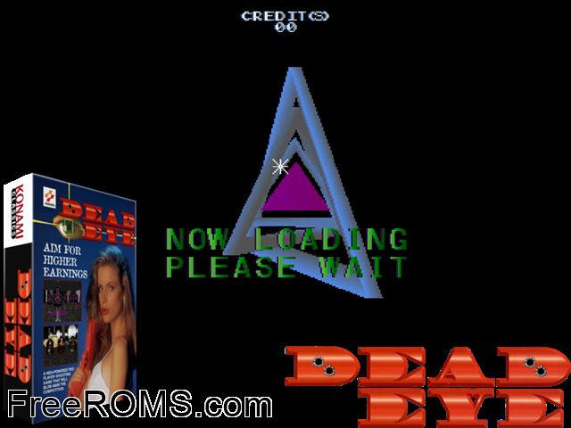 Dead Eye (GV054 UA01) MAME game showing 3D box cover and gameplay screenshot