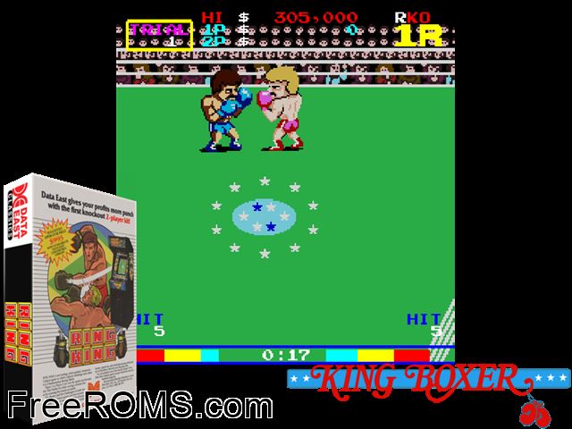King of Boxer (English) MAME game showing 3D box cover and gameplay screenshot