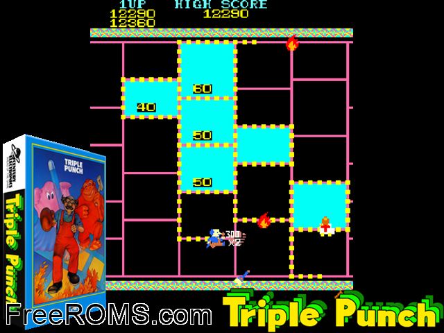 Knock Out!! MAME game showing 3D box cover and gameplay screenshot