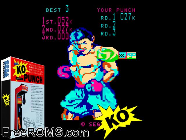 KO Punch MAME game showing 3D box cover and gameplay screenshot
