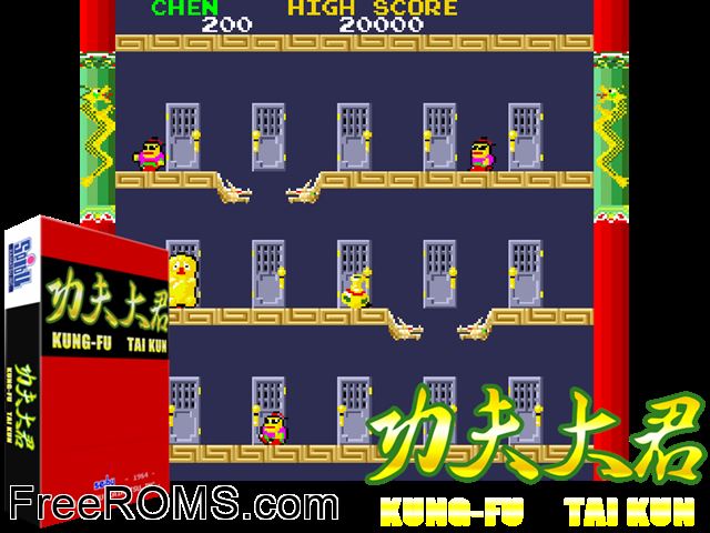 Kung-Fu Taikun MAME game showing 3D box cover and gameplay screenshot