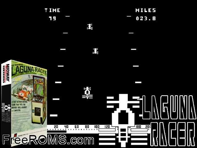 Laguna Racer MAME game showing 3D box cover and gameplay screenshot