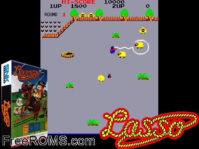 Lasso MAME game showing 3D box cover and gameplay screenshot