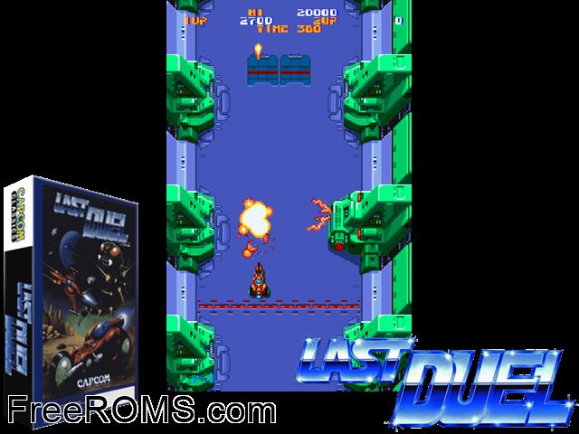 Last Duel (US set 1) MAME game showing 3D box cover and gameplay screenshot