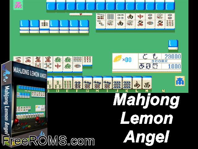 Mahjong Lemon Angel (Japan) MAME game showing 3D box cover and gameplay screenshot