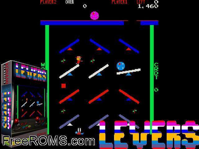 Levers MAME game showing 3D box cover and gameplay screenshot