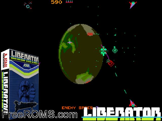 Liberator (set 2) MAME game showing 3D box cover and gameplay screenshot