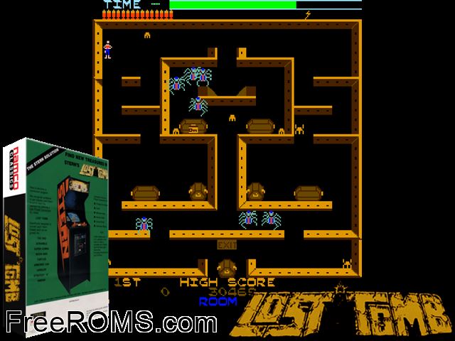 Lost Tomb (hard) MAME game showing 3D box cover and gameplay screenshot
