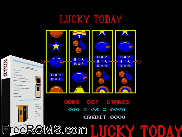 Lucky Today MAME game showing 3D box cover and gameplay screenshot