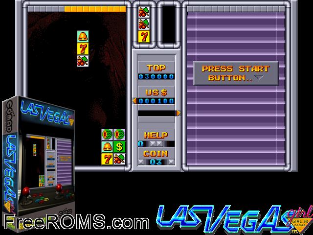 Las Vegas Girl (Girl '94) MAME game showing 3D box cover and gameplay screenshot