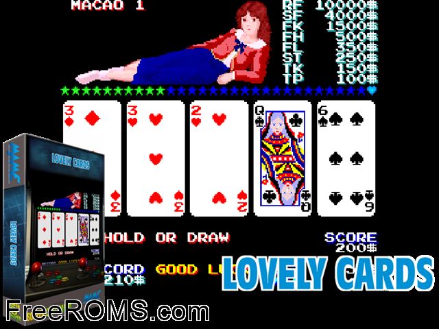 Lovely Poker [BET] MAME game showing 3D box cover and gameplay screenshot