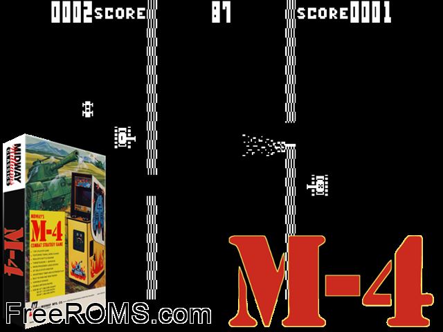 M-4 MAME game showing 3D box cover and gameplay screenshot
