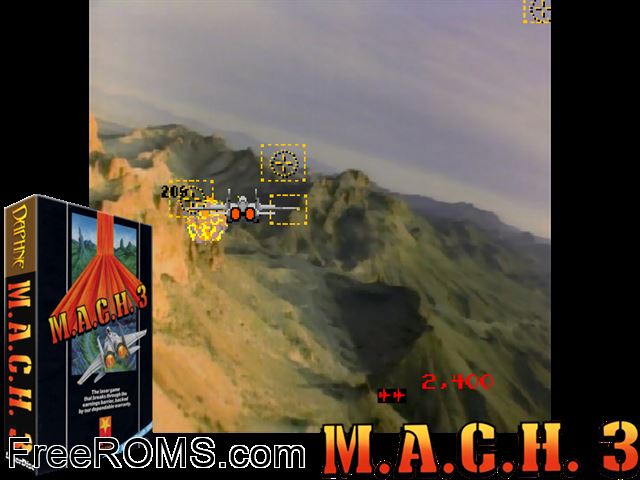 M.A.C.H. 3 MAME game showing 3D box cover and gameplay screenshot