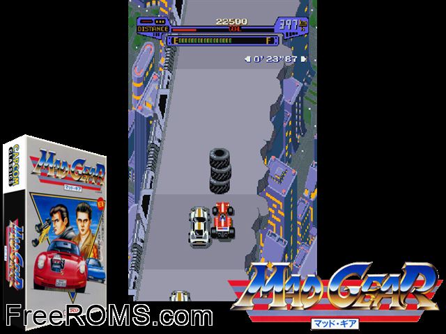 Mad Gear (US) MAME game showing 3D box cover and gameplay screenshot