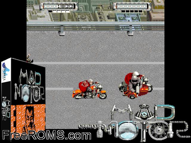 Mad Motor MAME game showing 3D box cover and gameplay screenshot