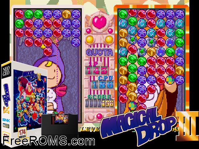 Magical Drop III MAME game showing 3D box cover and gameplay screenshot