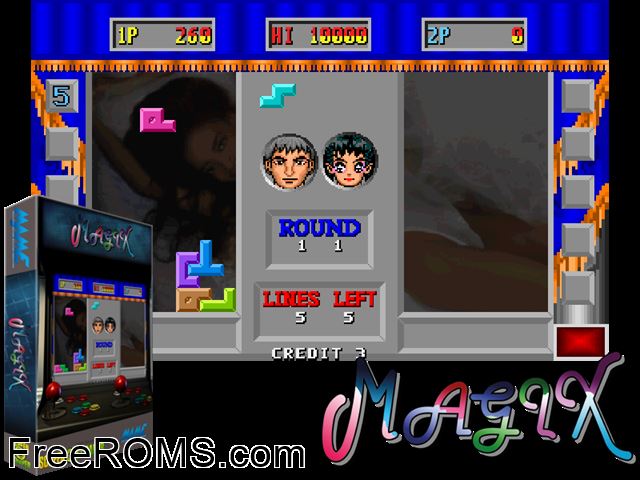 Magix / Rock MAME game showing 3D box cover and gameplay screenshot