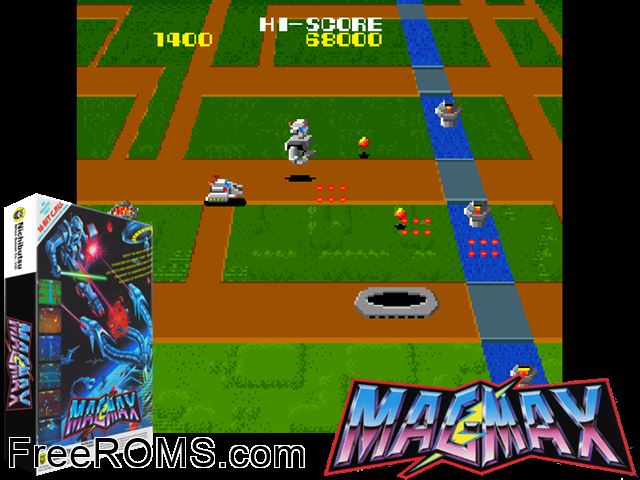 Mag Max MAME game showing 3D box cover and gameplay screenshot