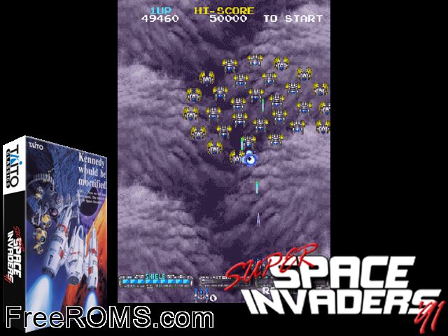 Majestic Twelve - The Space Invaders Part IV (Japan) MAME game showing 3D box cover and gameplay screenshot