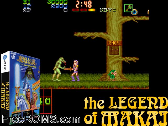 Makai Densetsu (Japan) MAME game showing 3D box cover and gameplay screenshot