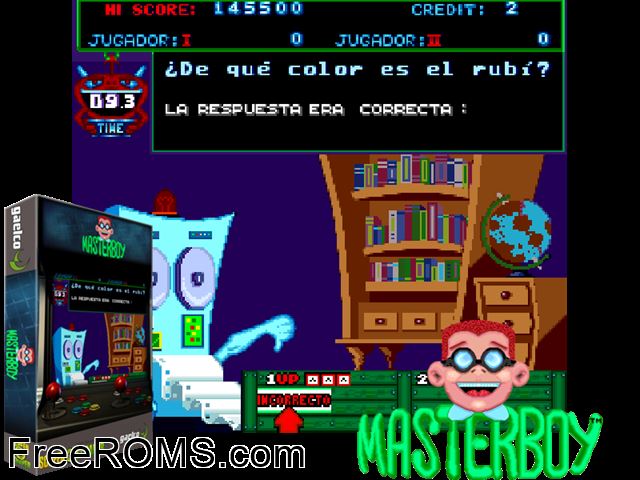 Master Boy (Italian, PCB Rev A) MAME game showing 3D box cover and gameplay screenshot