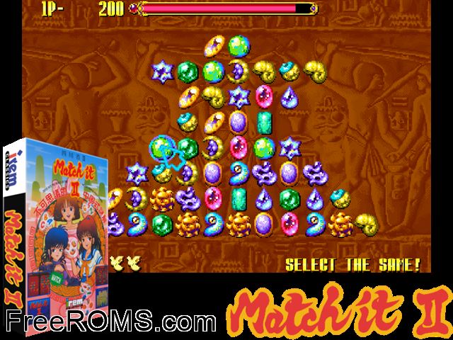 Match It II MAME game showing 3D box cover and gameplay screenshot