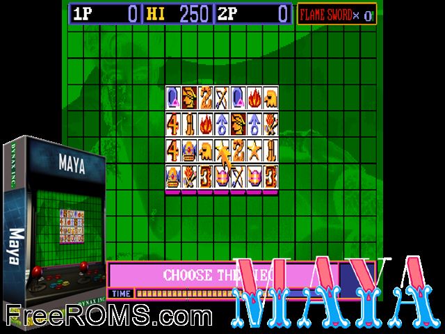 Maya MAME game showing 3D box cover and gameplay screenshot