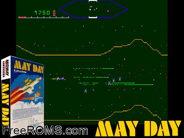 Mayday (set 3) MAME game showing 3D box cover and gameplay screenshot