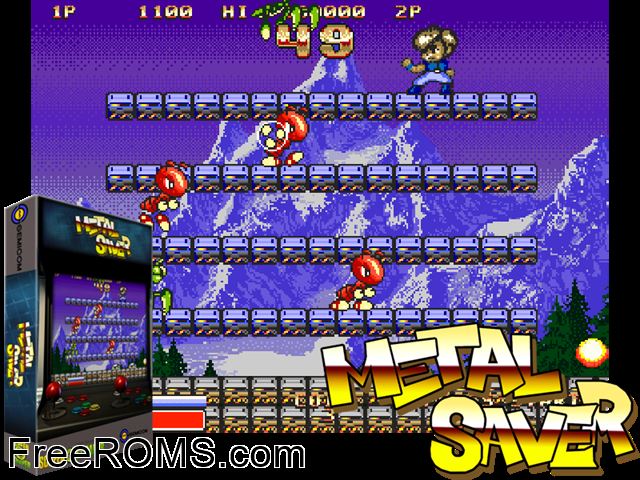 Metal Saver MAME game showing 3D box cover and gameplay screenshot
