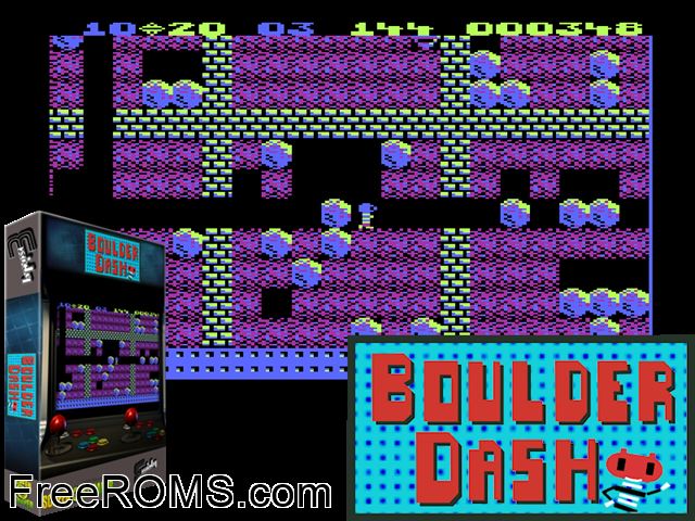 Boulder Dash (Max-A-Flex) MAME game showing 3D box cover and gameplay screenshot