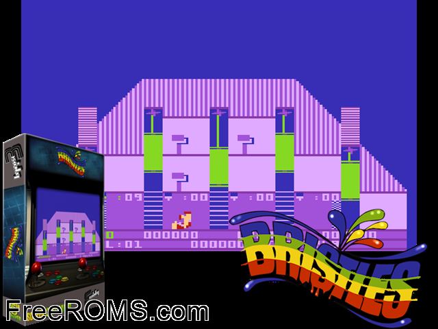 Bristles (Max-A-Flex) MAME game showing 3D box cover and gameplay screenshot