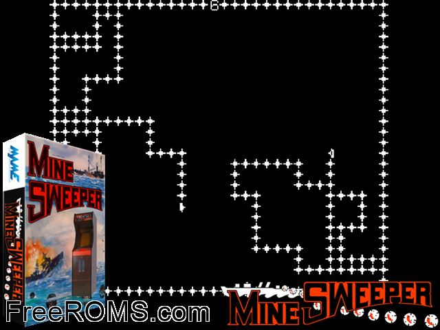 Minesweeper MAME game showing 3D box cover and gameplay screenshot
