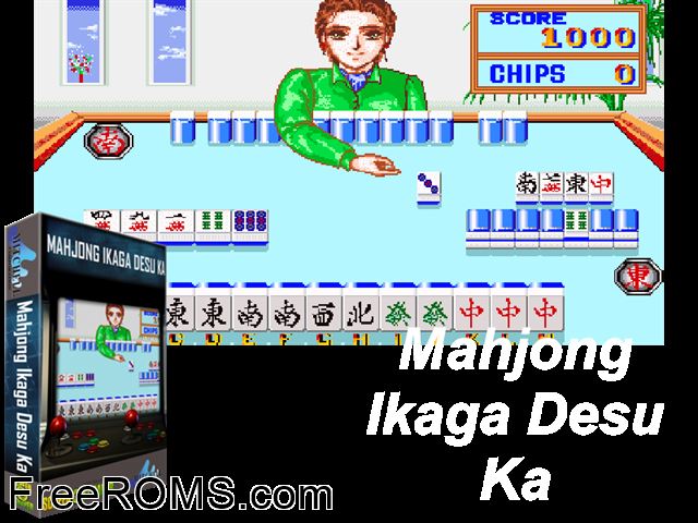 Mahjong Ikaga Desu ka (Japan) MAME game showing 3D box cover and gameplay screenshot