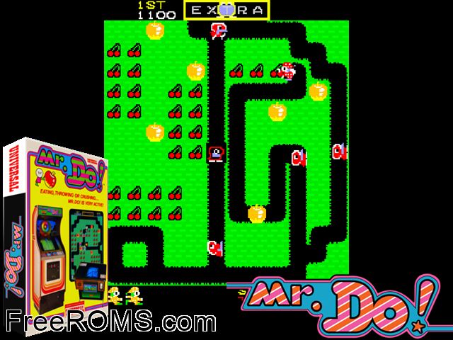 Mr. Do! (bugfixed) MAME game showing 3D box cover and gameplay screenshot