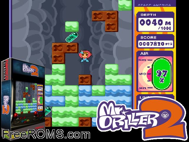 Mr Driller 2 (DR21 Ver.A) MAME game showing 3D box cover and gameplay screenshot