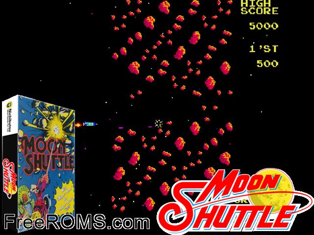 Moon Shuttle (Japan set 2) MAME game showing 3D box cover and gameplay screenshot