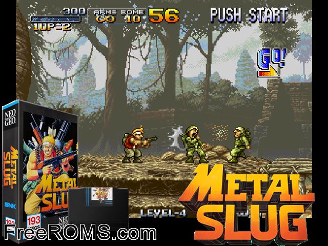 Metal Slug - Super Vehicle-001 MAME game showing 3D box cover and gameplay screenshot