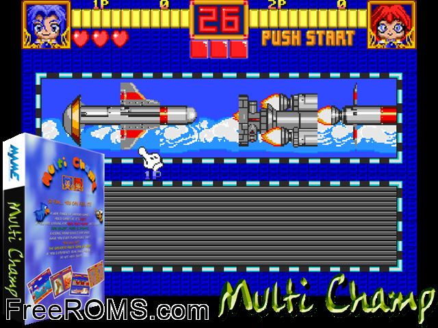Multi Champ (World) MAME game showing 3D box cover and gameplay screenshot