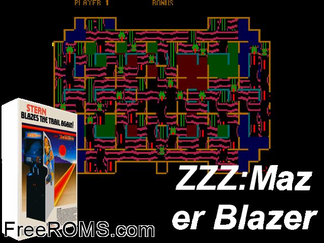 Mazer Blazer (set 2) MAME game showing 3D box cover and gameplay screenshot