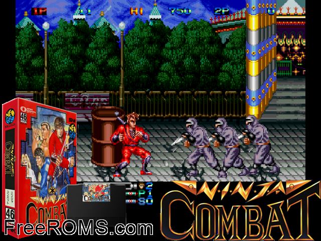 Ninja Combat (set 2) MAME game showing 3D box cover and gameplay screenshot