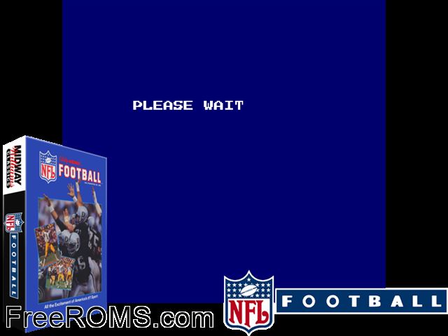 NFL Football MAME game showing 3D box cover and gameplay screenshot
