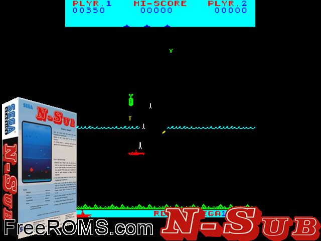 N-Sub (upright) MAME game showing 3D box cover and gameplay screenshot