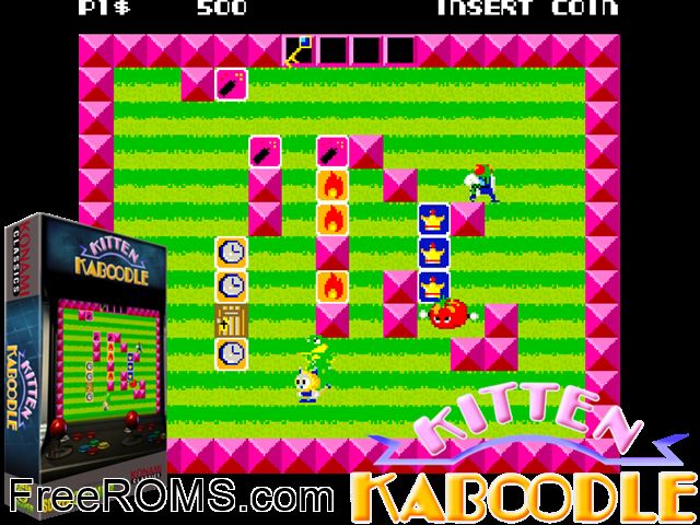 Nyan Nyan Panic (Japan) MAME game showing 3D box cover and gameplay screenshot