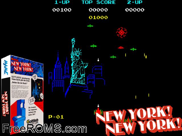 New York New York MAME game showing 3D box cover and gameplay screenshot