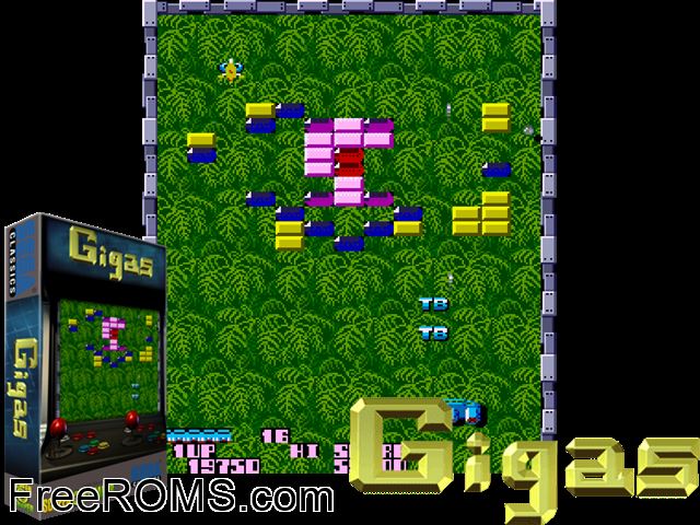 Oigas (bootleg) MAME game showing 3D box cover and gameplay screenshot