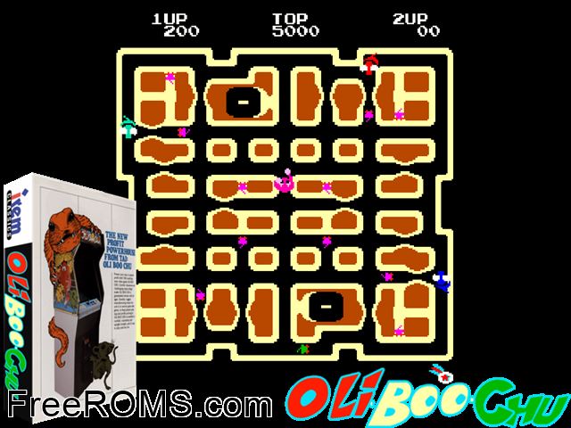 Oli-Boo-Chu MAME game showing 3D box cover and gameplay screenshot