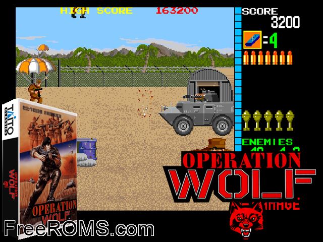 Operation Bear MAME game showing 3D box cover and gameplay screenshot