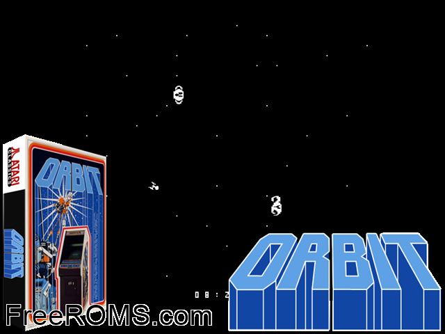 Orbit MAME game showing 3D box cover and gameplay screenshot