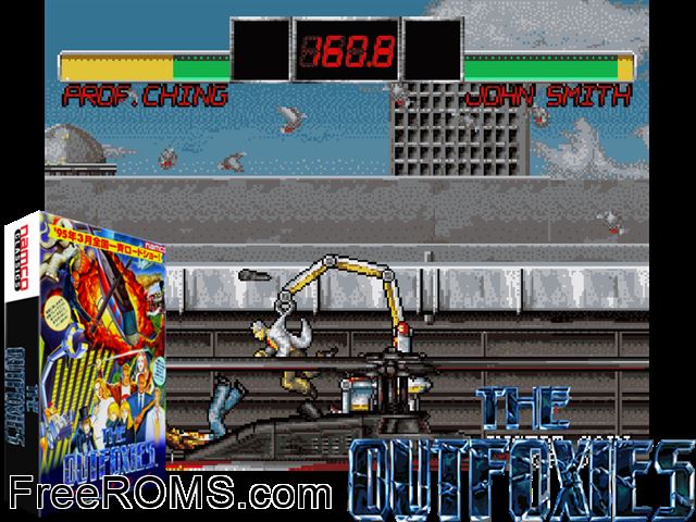 Outfoxies (Japan) MAME game showing 3D box cover and gameplay screenshot